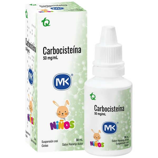 Carbocisteina Gotas Niños 250Mg/5Ml(5%) Suspension Oral Frasco Por 30Ml Mk Naranja