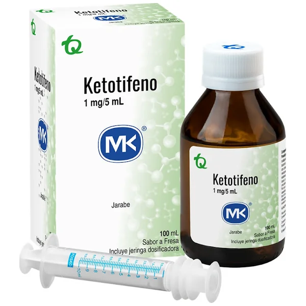Ketotifeno 1Mg/5ml Mk Jarabe Frasco X 100 Ml