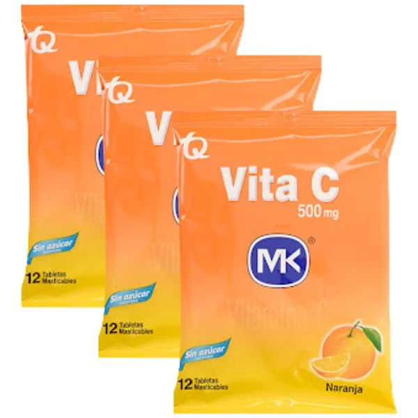 Vita C Vitamina C 500 Mg Naranja Bolsa MK X 36 Tabletas