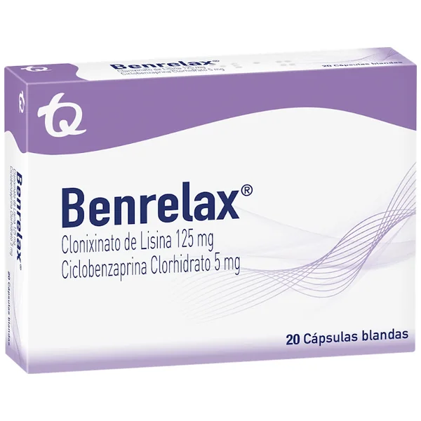 Benrelax Clonixinato De Lisina + Ciclobenzaprina 125Mg/5mg Tecnoquimicas Caja X 20 Cápsulas