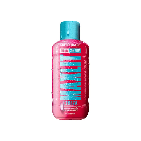 Suero de Hidratación Maxlit 45meq Sabor Cereza Frasco x 625 ml