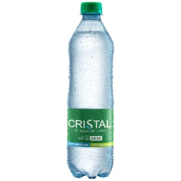 Agua Cristal Con Gas X 600 Ml