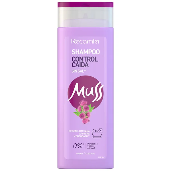 Shampoo Muss Recamier Control Caída Sin Sal X 400 Ml