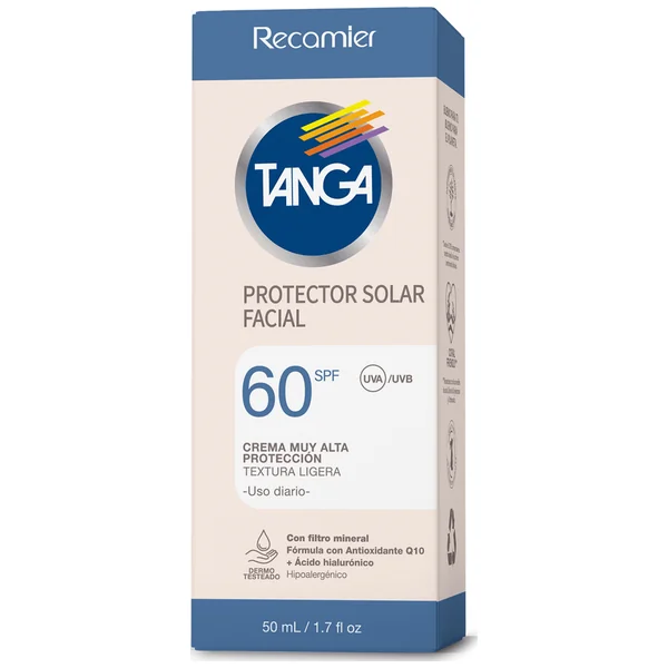 Protector Solar Facial Tanga 60Spf+ Frasco X 50Ml