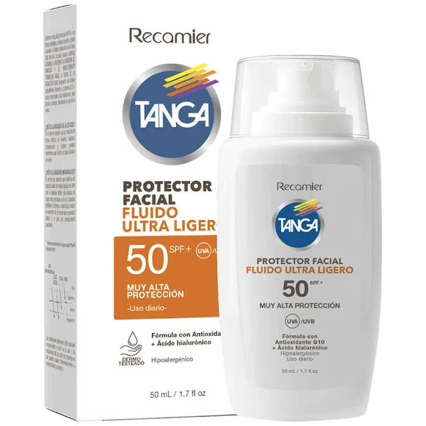Protector Facial Tanga Fluido Ultra Ligero Spf 50 X 50 Ml