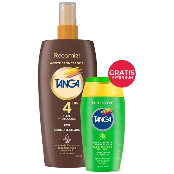 Tanga Aceite Bronc.spf 4 X 185 ML Spray + GEL AFT