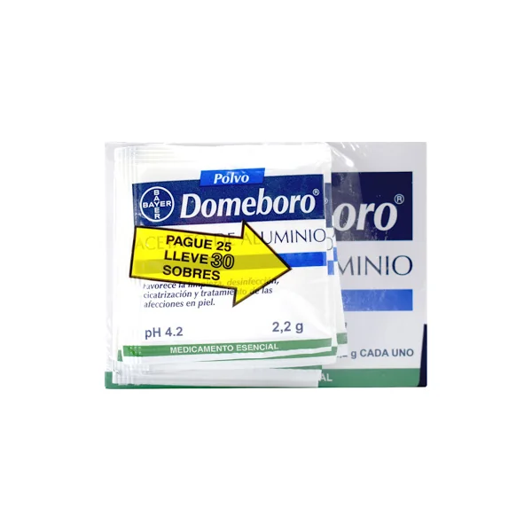 Domeboro Acetato De Aluminio 2.2 G Polvo Bayer X 30 Sobres