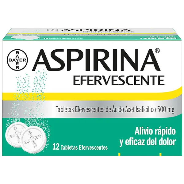 ASPIRINA EFERVESCENTE 500 MG 12 TABLETAS