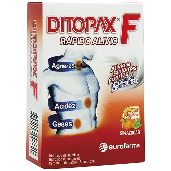 Ditopax F Blister X 5 Tabletas Masticables - Sabor Menta Naranja