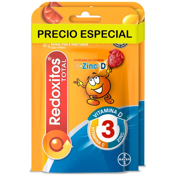 Redoxitos Total Vitamina C + D + Zinc Bayer 2 Paquetes X 25 Gomas