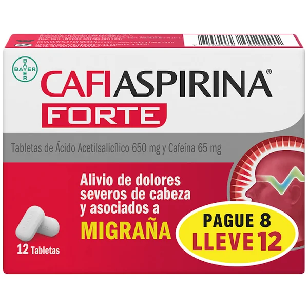 CAFIASPIRINA PAGUE 8 LLEVE 12 TABLETAS