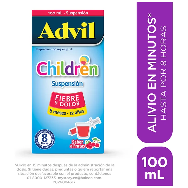 Advil Children Ibuprofeno 100 Mg X 100 Ml