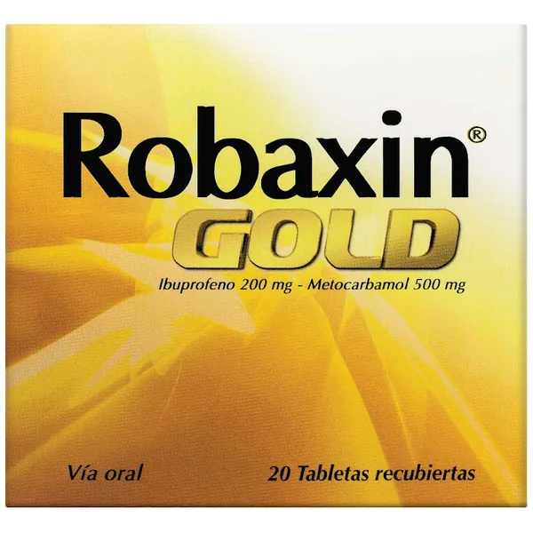 Robaxin Gold Ibuprfeno + Metocarbamol 200Mg/500mg Haleon Caja X 20 Tabletas