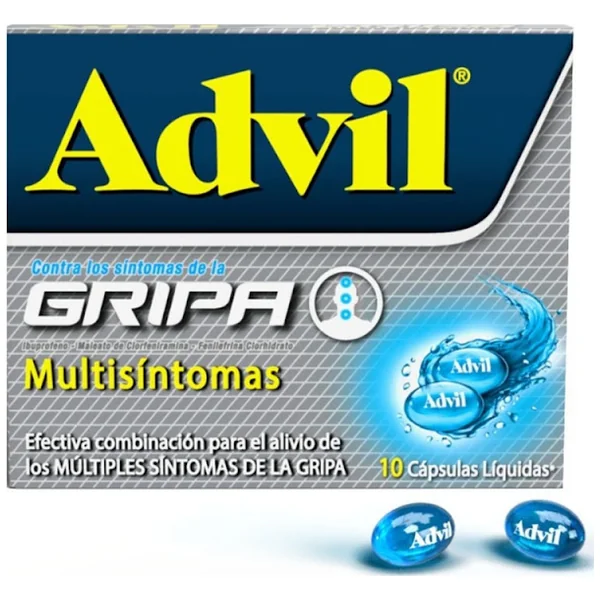 Advil Gripa Ibuprofeno X 10 Cápsulas