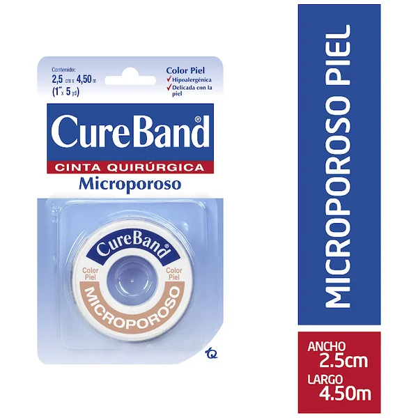 Micropore Sobre X 1 Cureband 2.5Cm X 4.50M