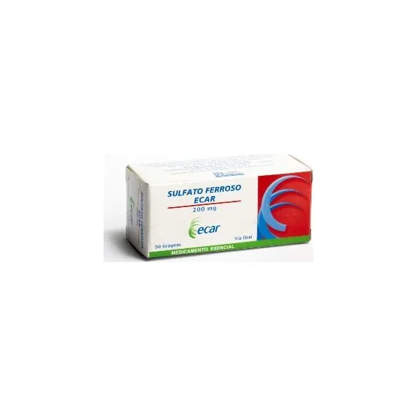 Sulfato Ferroso Ecar 200Mg Blister X 10 Grageas