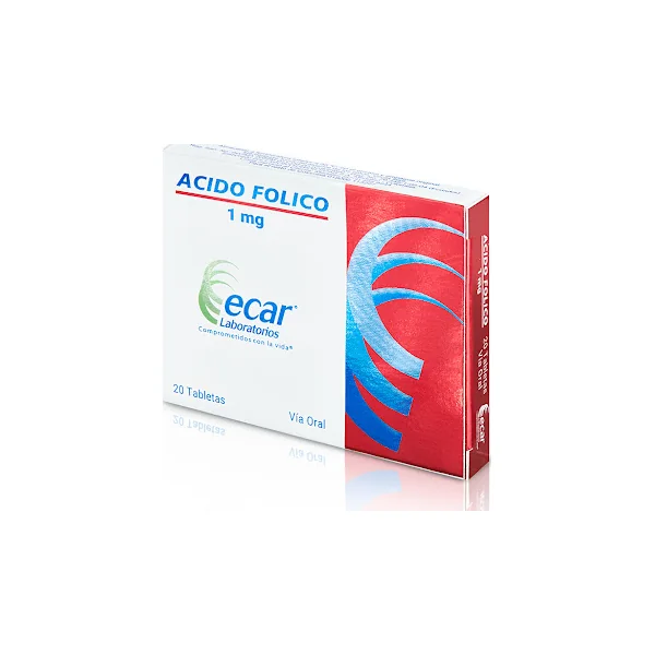 Acido Folico 1 Mg Ecar Caja X 20 Tabletas