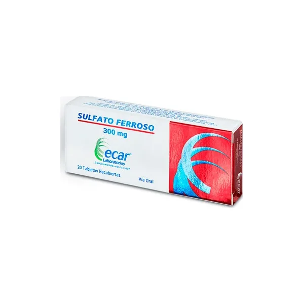 Sulfato Ferroso 300 MG Ecar Caja X 20 Tabs