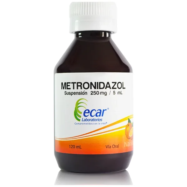 Metronidazol 250Mg/5Ml(5%) Susp Oral Fco X 120Ml Ecar Naranja