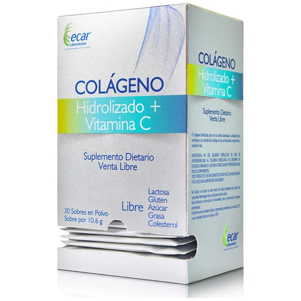 Colágeno Hidrolizado + Vitamina C Ecar Caja X 30 Sobres