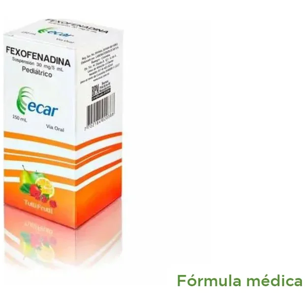 Fexofenadina 30Mg/5Ml(0.6%) Suspención Oral Frasco X 150Ml Ecar Tutti Frutti
