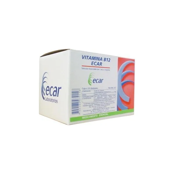 Vitamina B12 Ecar 1Mg/ml Caja X 25 Ampollas