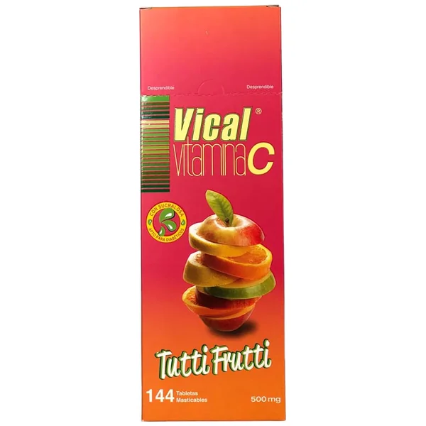 Vical Vitamina C 500Mg Lab Ecar Sabor Tutti Frutti Caja X 144 Tabletas