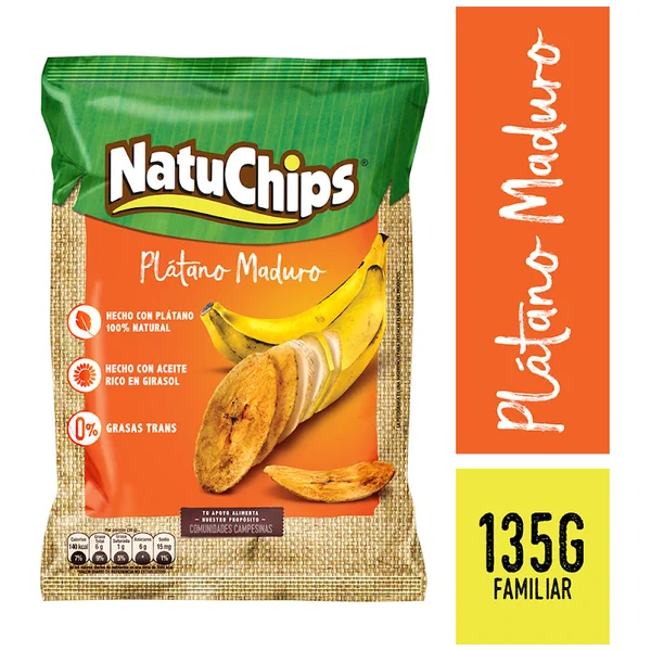 Pasabocas Natuchips Plátano Maduro L X 135 Gr
