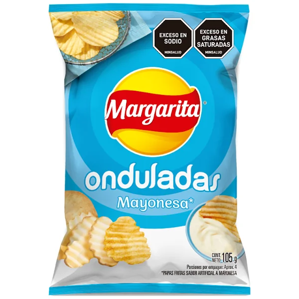 Pasabocas Margarita Papas Fritas Onduladas Mayonesa X 105 Gr