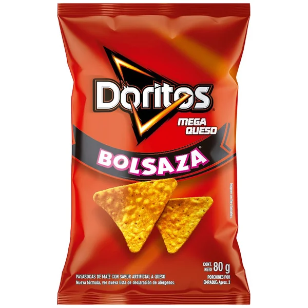 Pasabocas De Maíz Doritos Megaqueso Paquete X 80 Gr