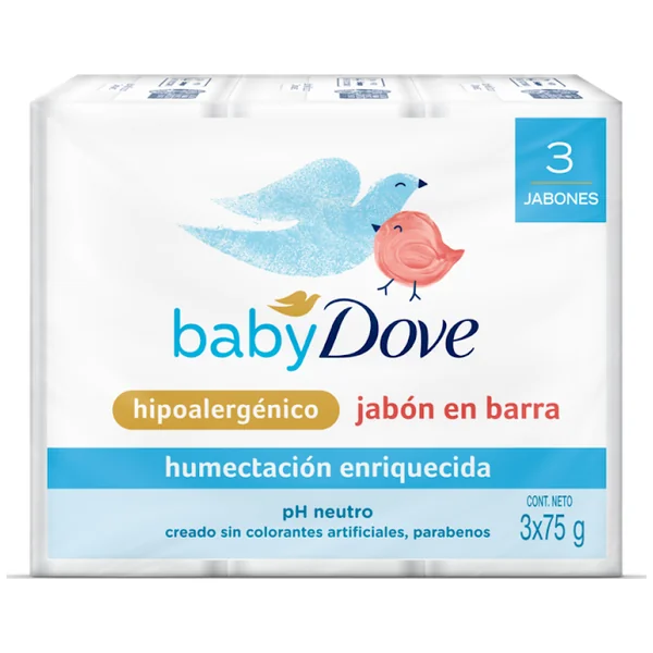 3 JABONES DOVE BABY HUMECTACI.ENRI.75 GR