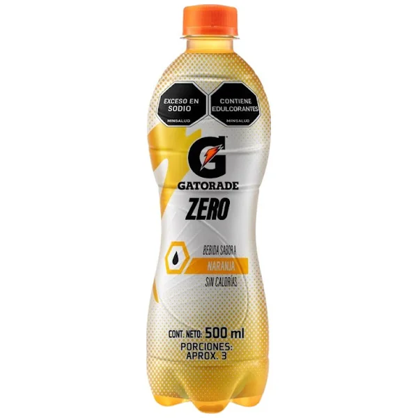 Bebida Gatorade Zero Sabor A Naranja Botella X 500 Ml