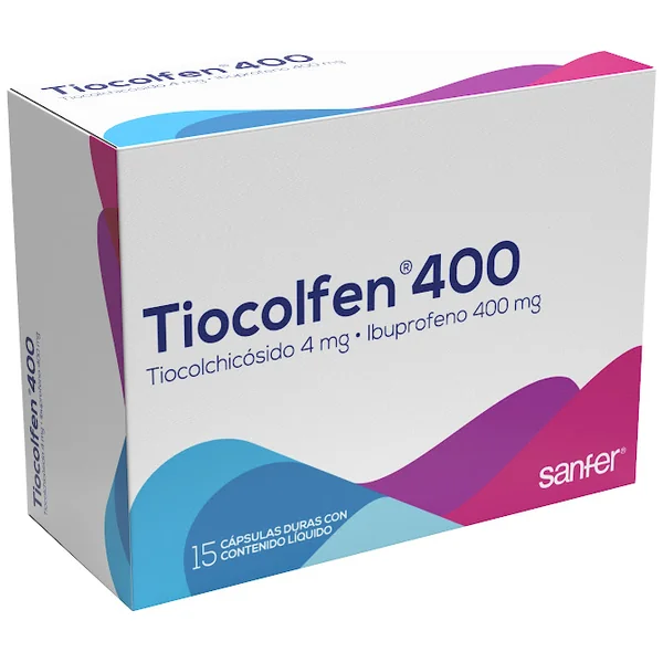 Tiocolfen 400 Tiocolchicosido + Ibuprofeno 4Mg/400mg Sanfer Caja X 15 Cápsulas