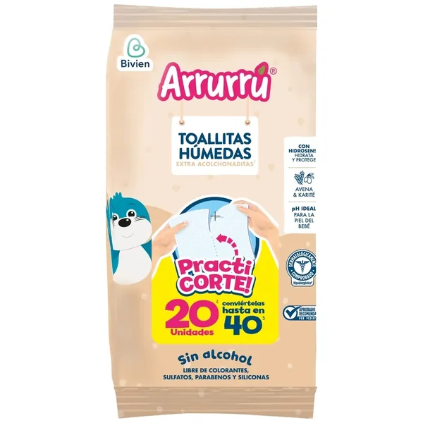 Toallitas Arrurru Avena & Karite Practicorte