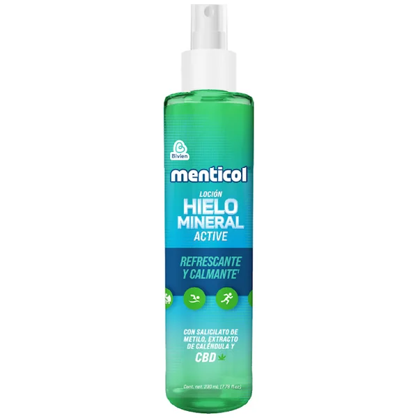 Menticol Hielo Mineral Salicilato de Metilo/Extracto de Caléndula Loción Tópica Refrescante Frasco x 230 ml