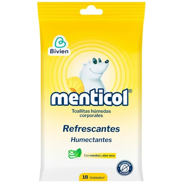 Toallitas Menticol Menthol Aloe Vera X 18 Unds