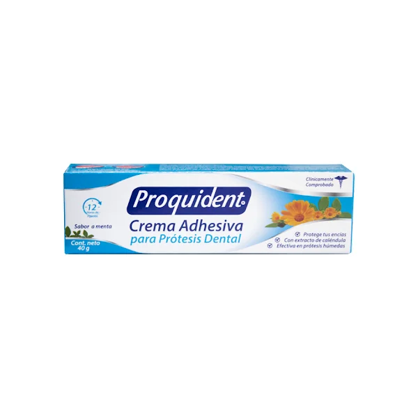 Crema Adhesiva Para Prótesis Proquident Sabor Menta X 40 Gr