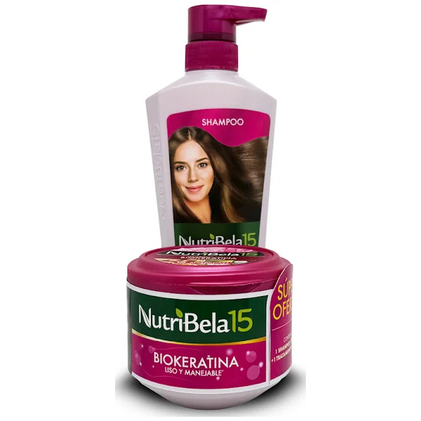 Shampoo Nutribela Biokeratina X 400 Ml + Tratamiento Nutribela Biokeratina X 300 Ml