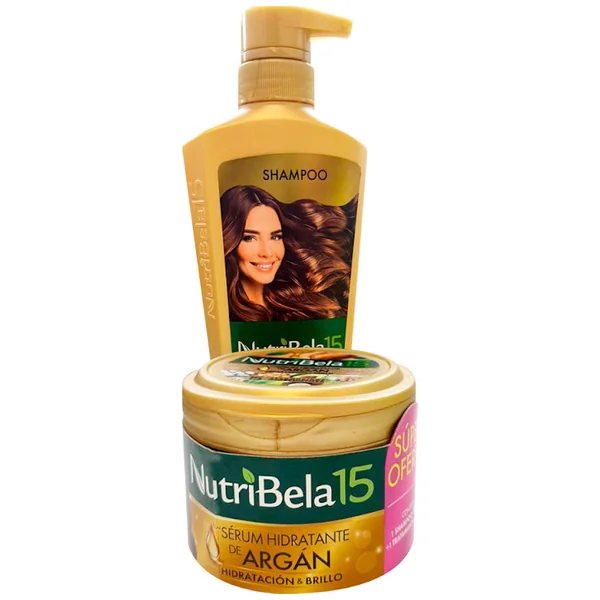 Kit Shampo Nutribela Sérum Hidratante De Argán x 400 ml + Tratamiento Nutribela Sérum Hidratante De Argán x 300 ml