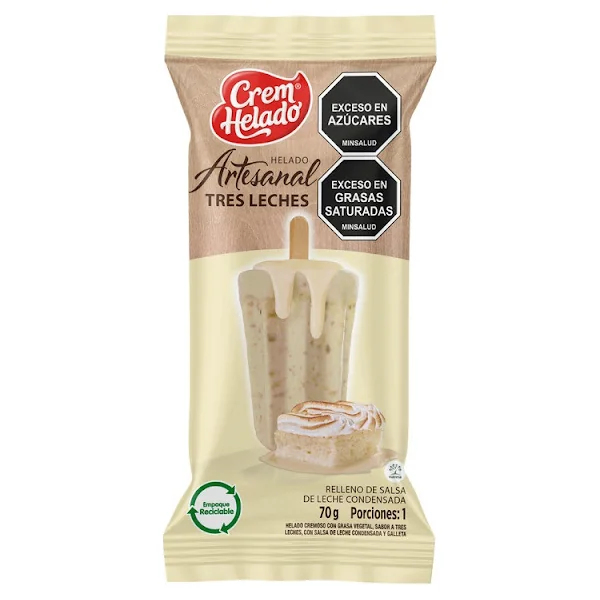 Helado Crem Helado Artesanal Postre De Tres Leches X 80 Gr