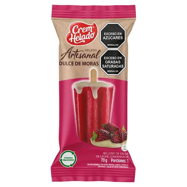 Helado Artesanal Crem Helado Dulce De Moras Leche Condensada X 70 Gr