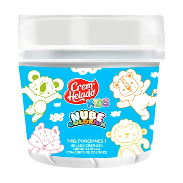 Helado Cremhelado Kids Nube Colorida Vaso X 54 Gr