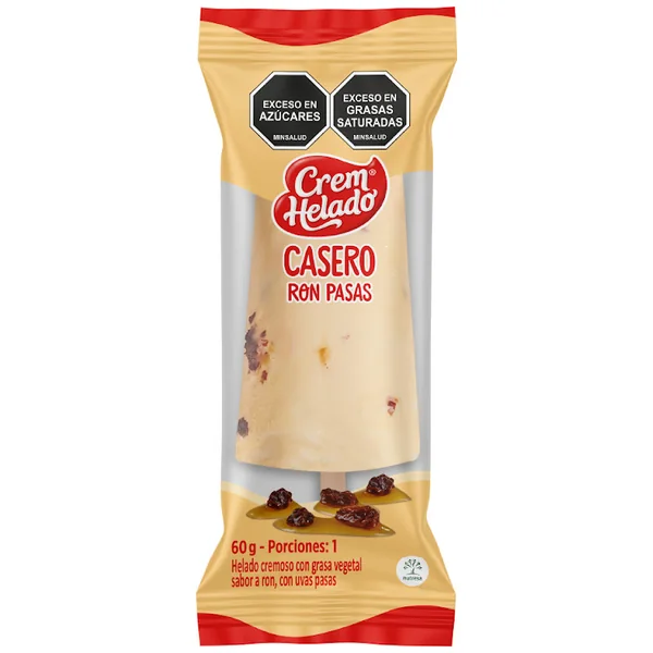 Helado Crem Helado Casero Ron Con Pasas X 60 Gr