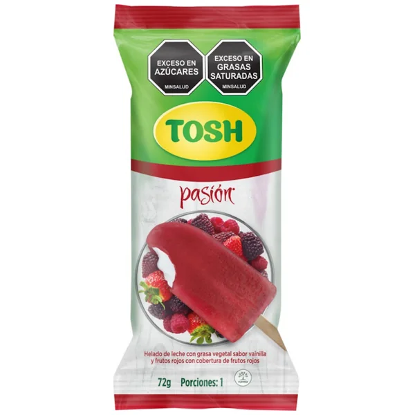 Paleta Tosh Pasión Frutos Rojos X 72 Gr