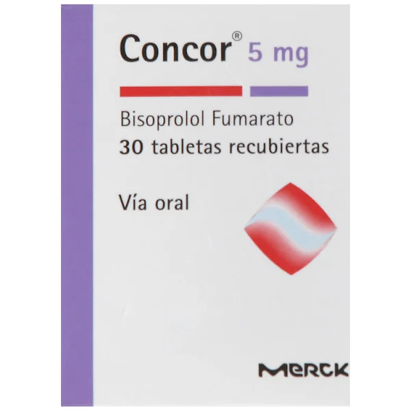 Concor 5Mg Tabletas Caja x30Tab. Merck Bisoprolol Fumarato            