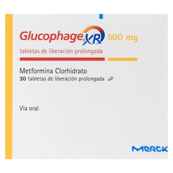Glucophage Xr 500Mg Caja X 30 Tabletas Liberación Prolongada