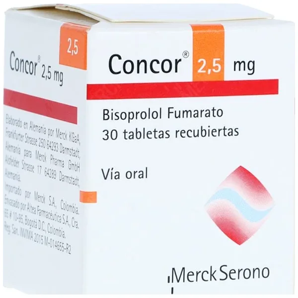 Concor 2.5Mg Tabletas Recubiertas Frasco X 30