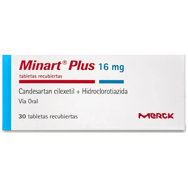 Minart Plus 16Mg x30Tab. Merck Candesartán Cilexetil Hidroclorotiazida