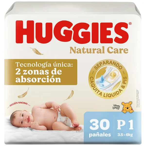 Pañales Huggies Natural Care Etapa 1/P X 30 Und