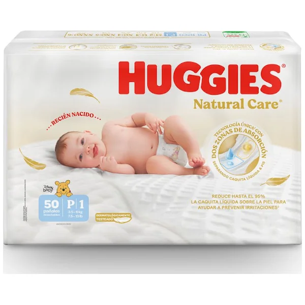 Pañal Huggies Natural Care Etapa 1 X 50 Und